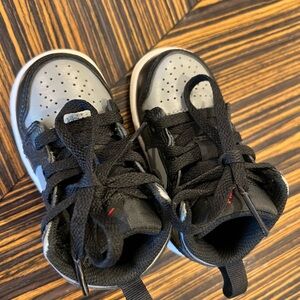 Nike Air Jordan 1 Mid "Black/Iron Grey/White"  size 5 in great condition!
